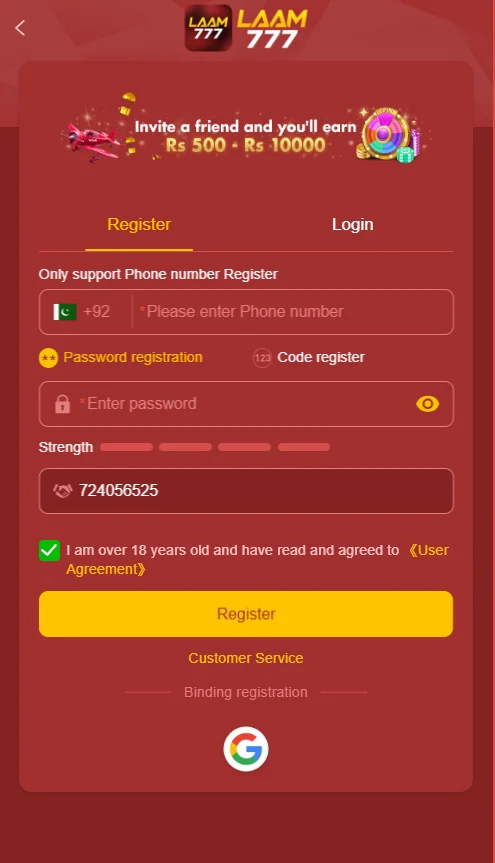 LAAM777 Game Login and sign in 